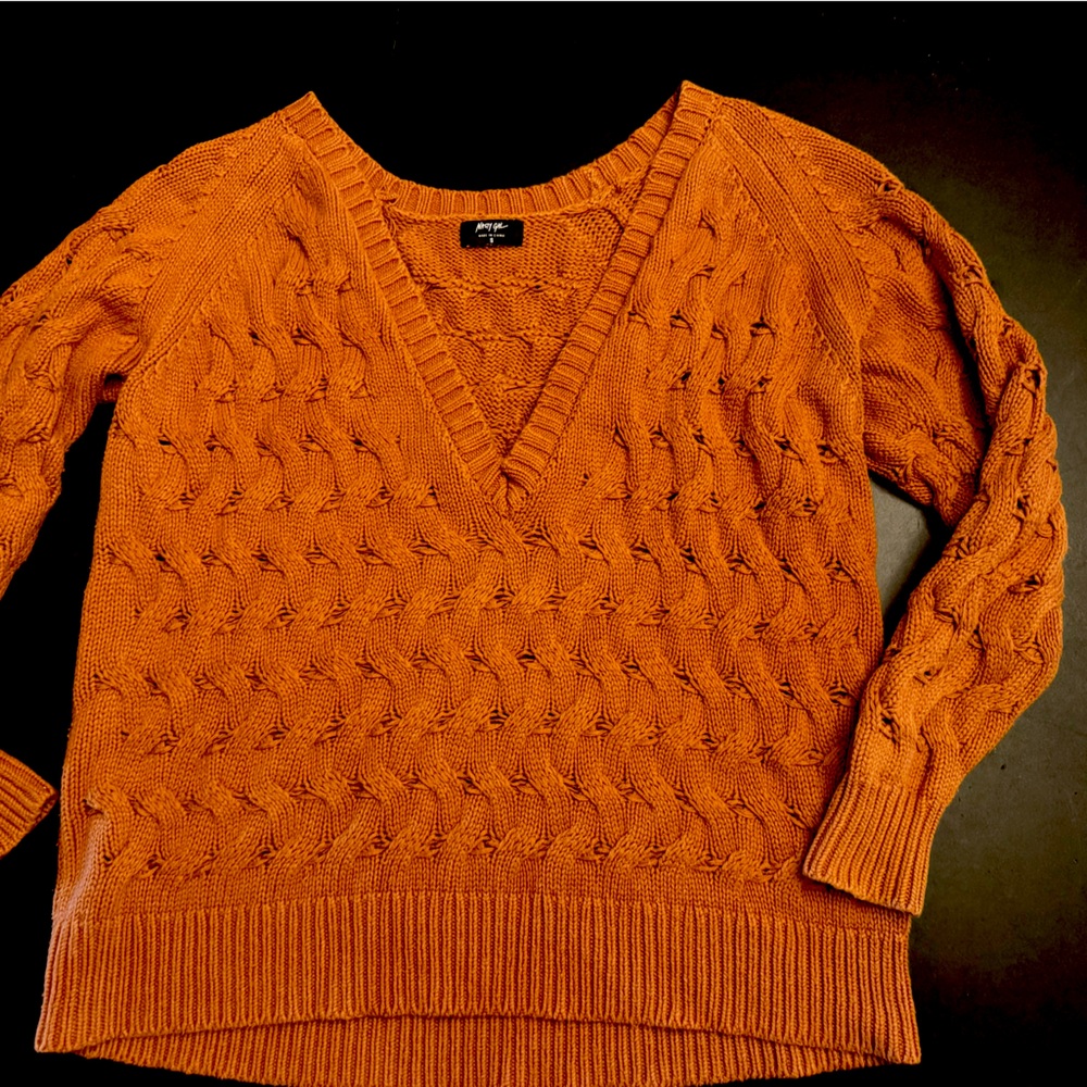 Nasty Gal Rust Baggy Grandpa Knit Sweater